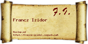 Francz Izidor névjegykártya